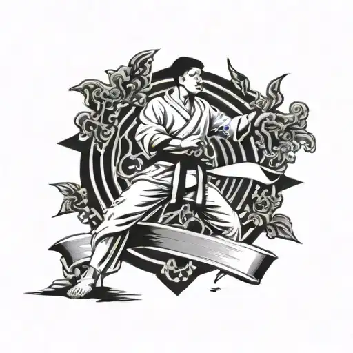 karate black belt tattoo design idea