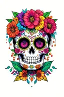 Mexican sugar skull tattoo design idea