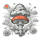 mushroom cloud tattoo design idea