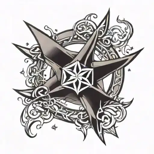 ninja star tattoo design idea