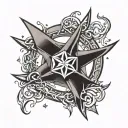 ninja star tattoo design idea