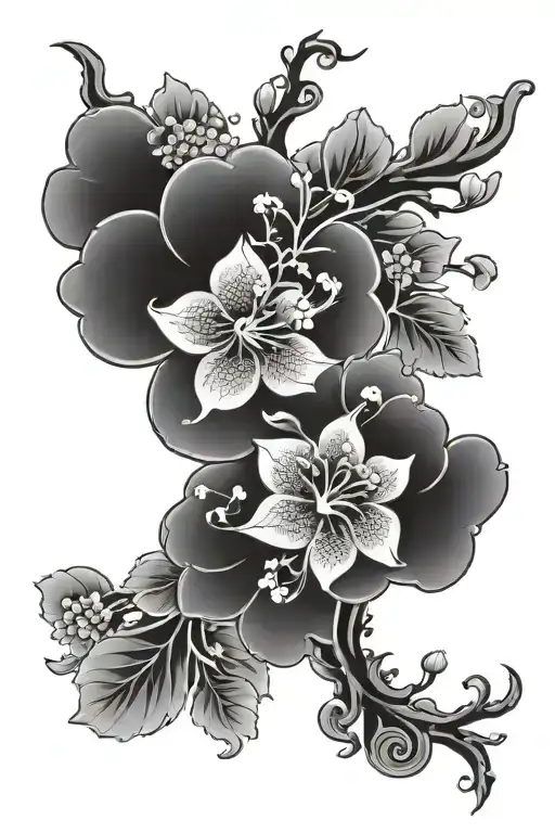 floral japanese tattoo design idea