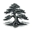 cypress tree tattoo design idea