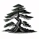 cypress tree tattoo design idea