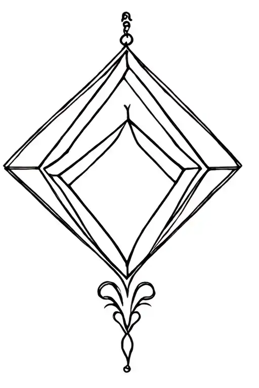 Diamond shaped Gothic lantern tattoo design idea