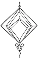 Diamond shaped Gothic lantern tattoo design idea