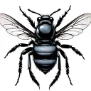 covered ghost bee tattoo design idea
