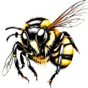covered ghost bee tattoo design idea