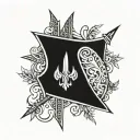 buttocks Ukrainian trident tattoo design idea