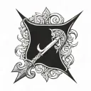 buttocks Ukrainian trident tattoo design idea