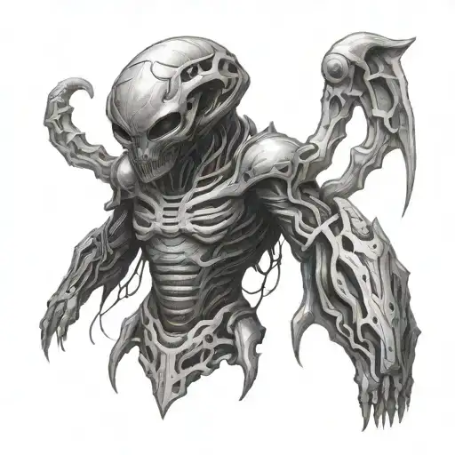 doom desert alien tattoo design idea