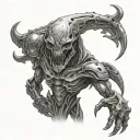 doom desert alien tattoo design idea