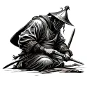 samurai ronin engineer working tattoo design idea