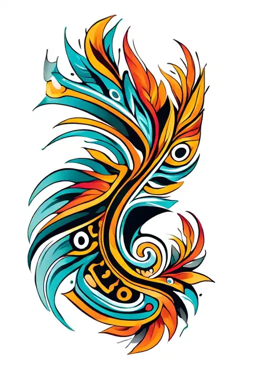 Maori tribal patterns symbolizing tattoo design idea