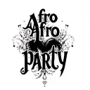 "Afro party" Afro party Valentines day poster featuring tattoo design idea