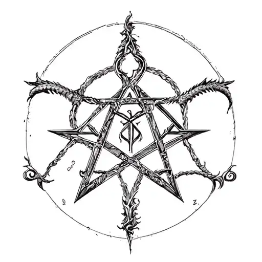 only leviathan cross in the center of pentagram.  tattoo design idea