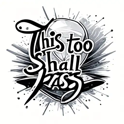 "This too shall pass" turning into sand hour glass tattoo design idea