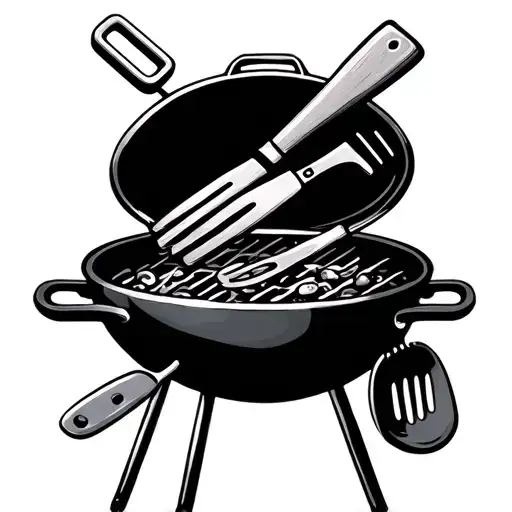Bbq cooking utensils tattoo design idea
