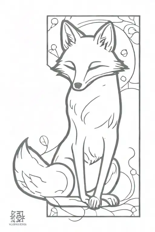fox inside in omamori charm tattoo design idea