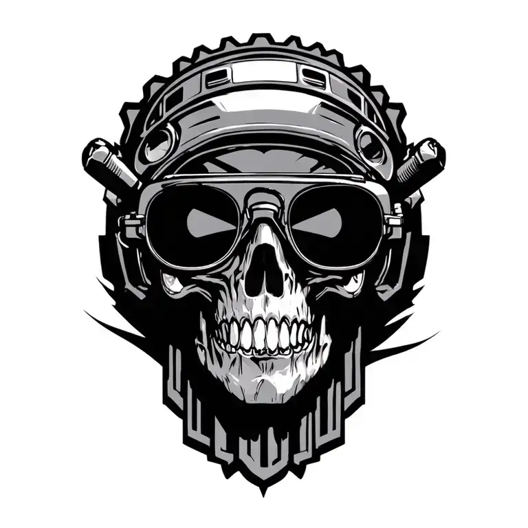 gearhead adrenaline with glasses driving tattoo design idea
