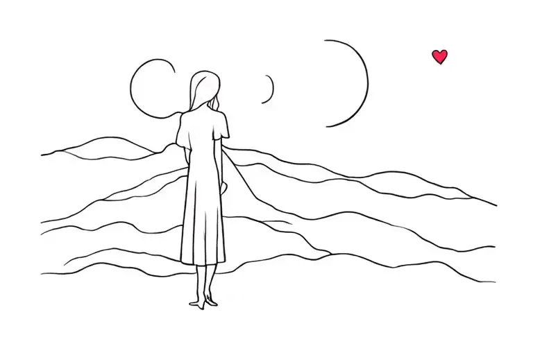 daydreaming standing tattoo design idea