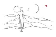 daydreaming standing tattoo design idea