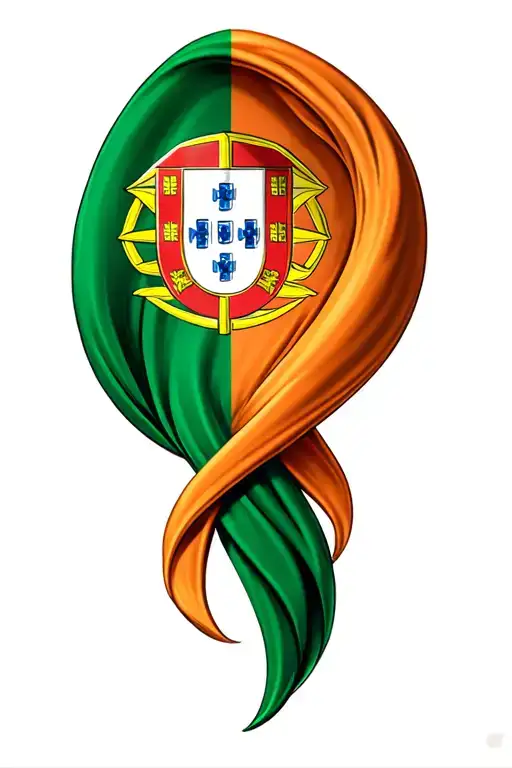 Portuguese and Irish flag incorporated tattoo design idea