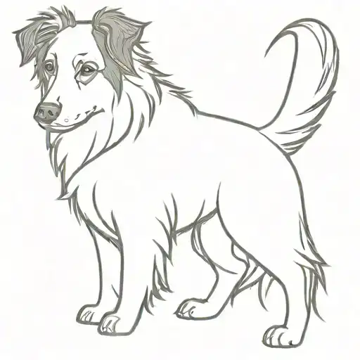 Dog border collie tattoo design idea