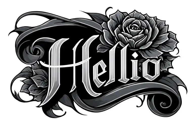 first name Helio tattoo design idea