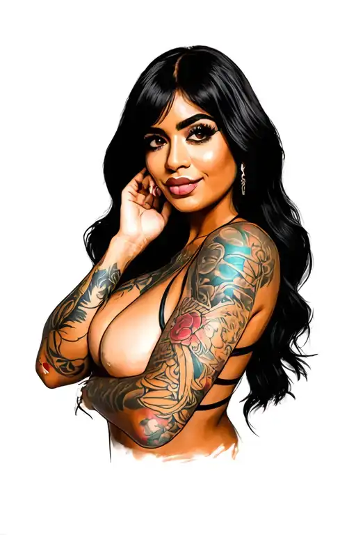 mia khalifa, full nude, big boobs, big ass, posing, tattoos tattoo design idea