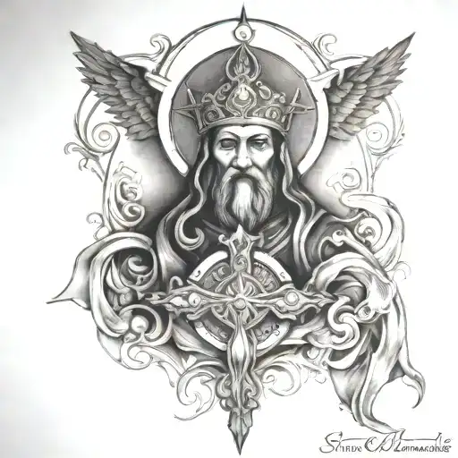 saint micheals tattoo design idea