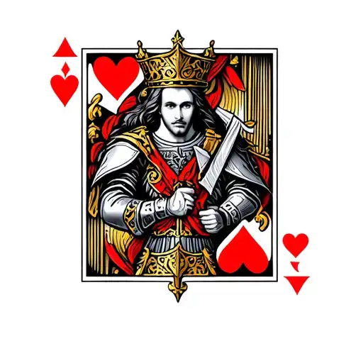 king of hearts knight tattoo design idea