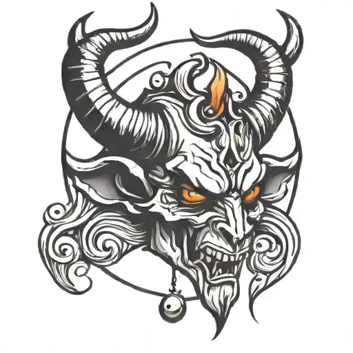 devil horns tattoo design idea