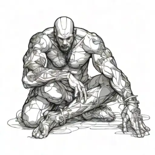 sexy submissive male figure tattoo design idea