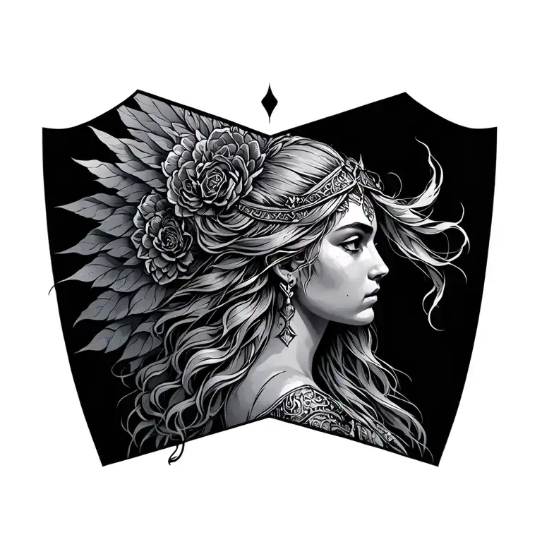 Freya goddess tattoo design idea