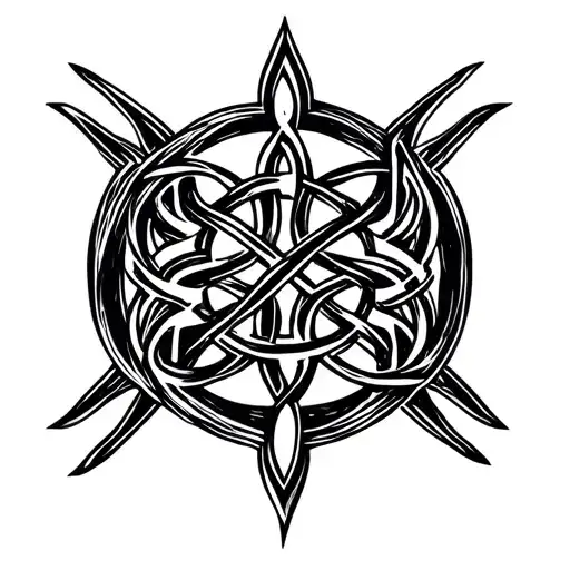 circle celtic knot in a ring tattoo design idea
