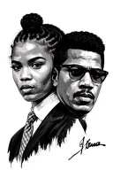 singer Lauryn Hill, activist Malcolm X and boxer Muhammad Ali tattoo design idea