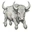 bull outline tattoo tattoo design idea