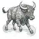 bull outline tattoo tattoo design idea