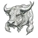 bull outline tattoo tattoo design idea