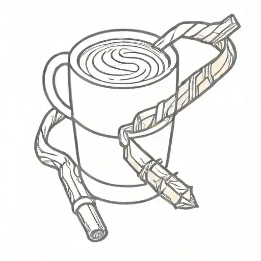 coffee and cinnamon sticks tattoo design idea
