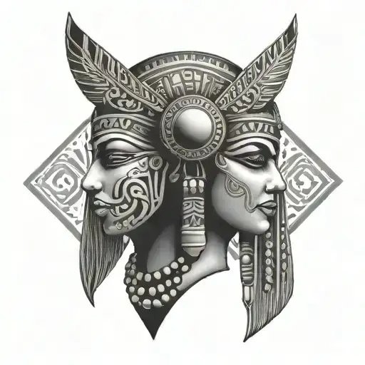 spirituality science; family; alliances; Berber; Egyptian; philosophy; psychology; femininity; courage tattoo design idea