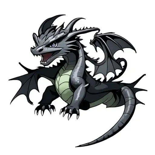 toothless and mushu dragons tattoo design idea