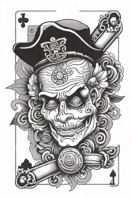 jack card with blue collar jobs tattoo design idea