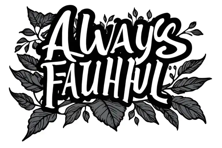 phrase always faithful tattoo design idea