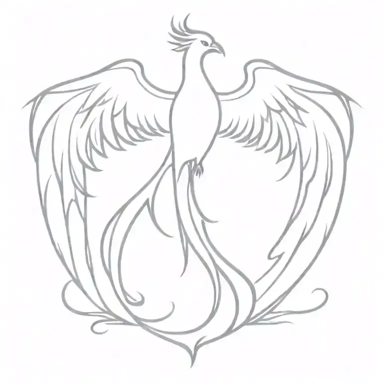 Phoenix rising wings spread wide tattoo design idea