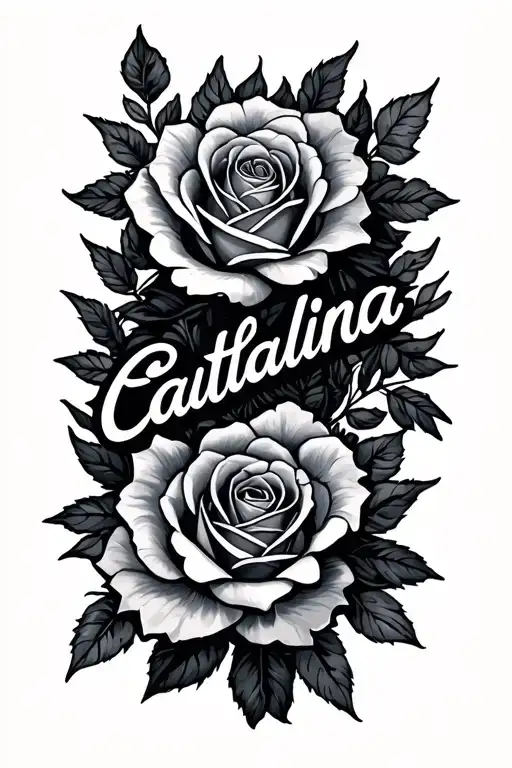"Catalina " rose tattoo design idea
