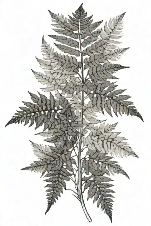 fern and bishop's goutweed tattoo design idea