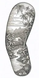 Dad puerto rico rain forest landscape tattoo design idea