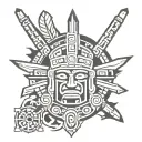 Mayan warrior tattoo design idea